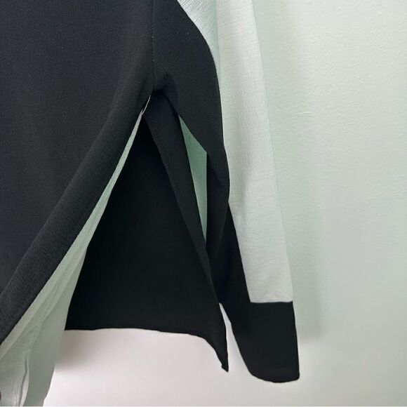 ZARA Black & White Colour Block Layered Blouse Medium - Picture 8 of 9